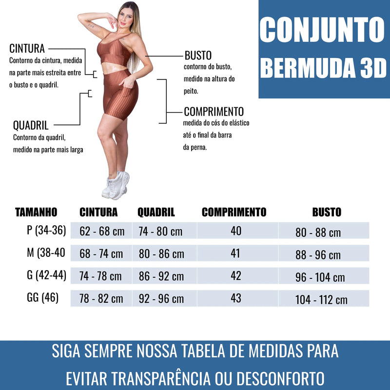 Conjunto Fitness - Kit Shorts + Top com Alça