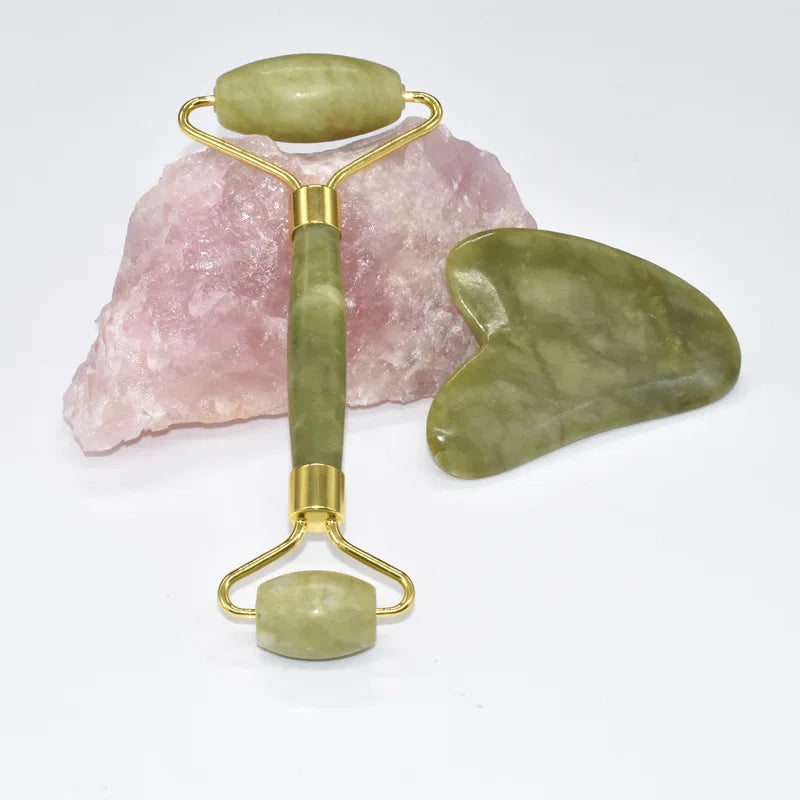 ROLO DE PEDRA JADE - MASSAGEADOR FACIAL ANTI-RUGAS