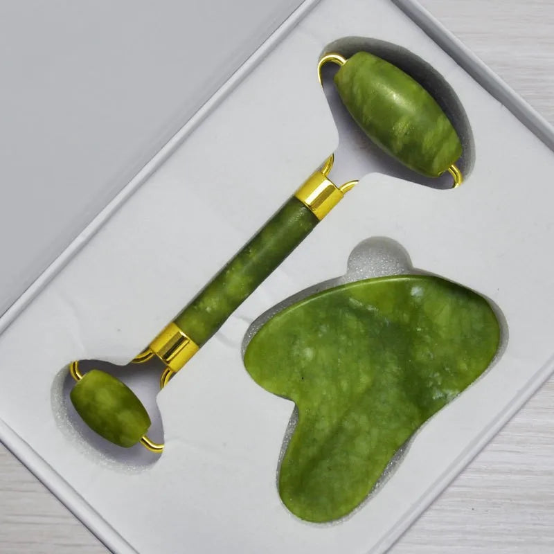 ROLO DE PEDRA JADE - MASSAGEADOR FACIAL ANTI-RUGAS